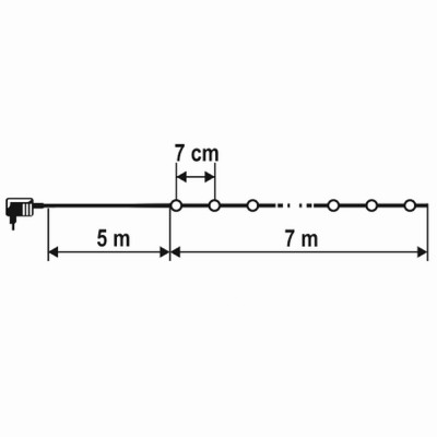 LED-es fényfüzér, 100LED, 8pr., színes, kültéri - LED 108C/M